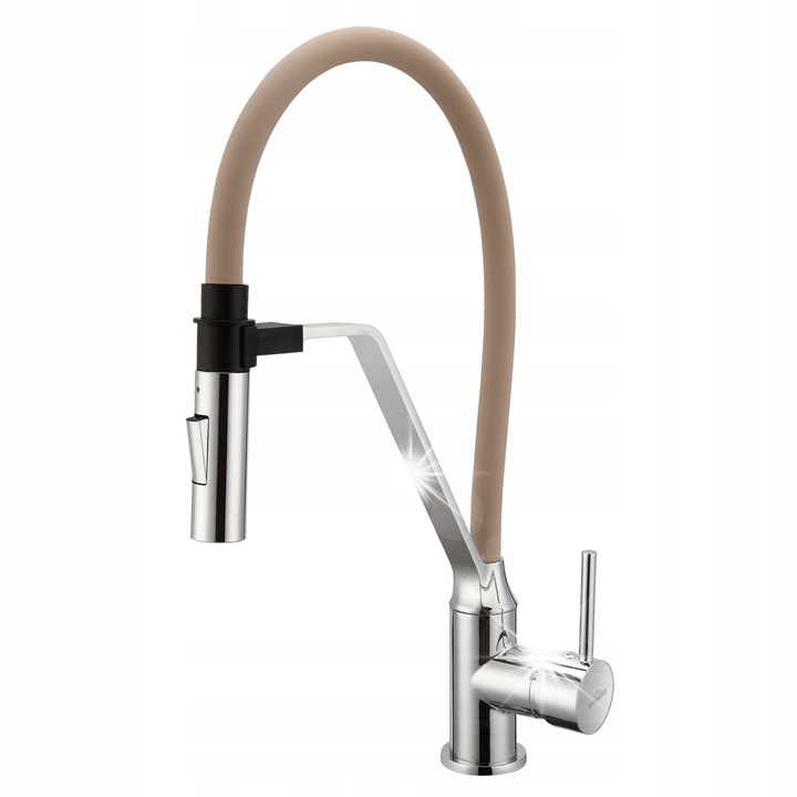 Санитарен смесител Invena Terra, с две функции, с магнитна опора, бежов, система за бърз монтаж