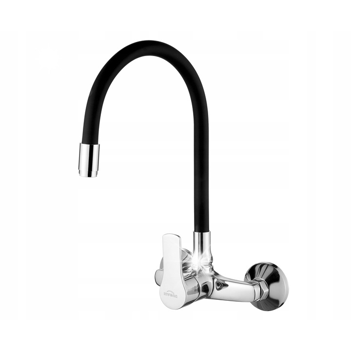 Кухненска батерия, Invena, хром/черна, стенен монтаж