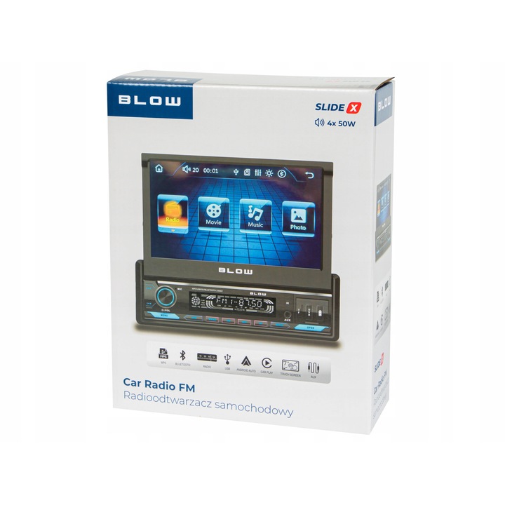Radio auto Blow Slide X 1DIN ecran tactil 7inch negru