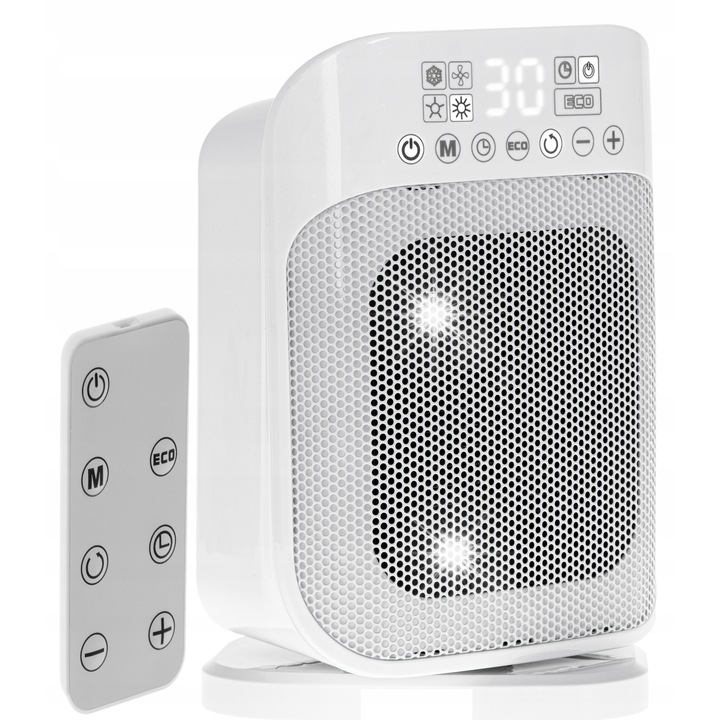 Adler AD 7727 hőlégfúvó, 1500W, ECO funkció, fehér, 19x14x29cm