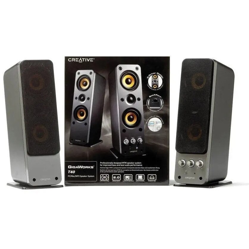 Set boxe PC Creative GigaWorks T40 II, 16 W, negru, 2.0 - eMAG.ro