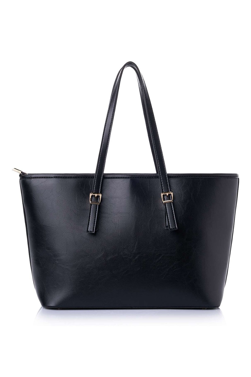 Lucky Bees, Geanta shopper din piele ecologica cu logo metalic
