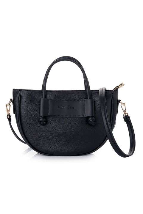 Lucky Bees, Elin texturált műbőr kézitáska, Fekete