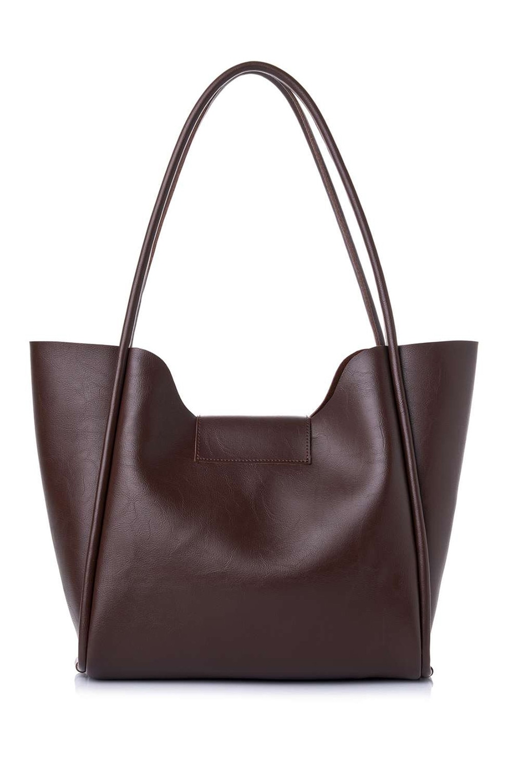 Lucky Bees, Geanta shopper din piele ecologica, Maro inchis - eMAG.ro