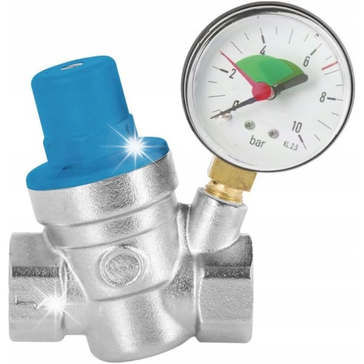 Редуцир вентил за налягане на вода, Diamond, DN25, 1-6 бара, G1/2", 70,5x22,5мм