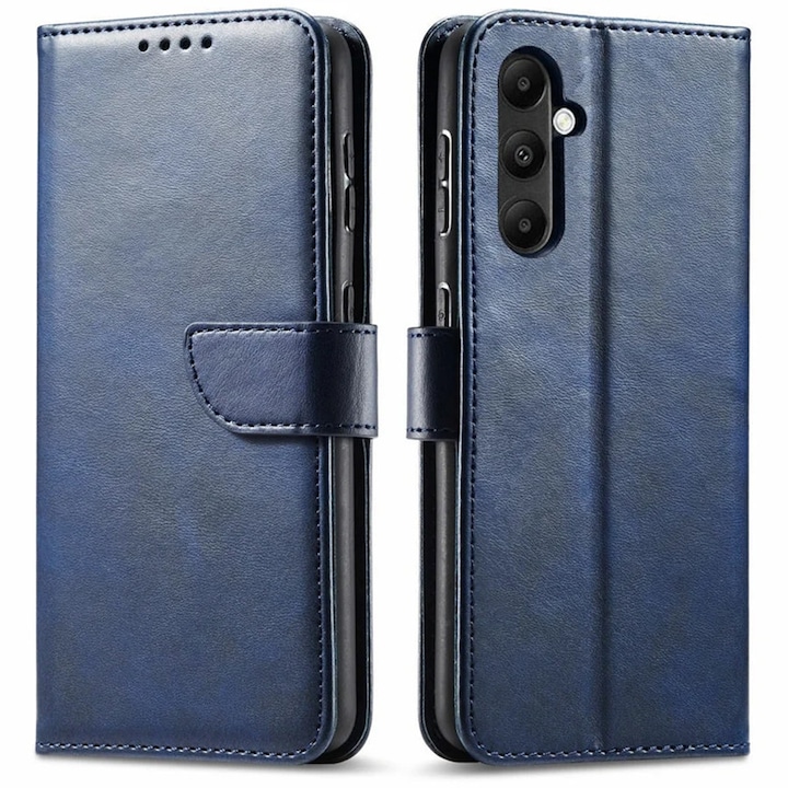 Калъф за Samsung Galaxy A56 Daden® Wallet Flip Leather, тип книга, противоударeн, магнитно затваряне, джоб за карти, първокласно качество, син
