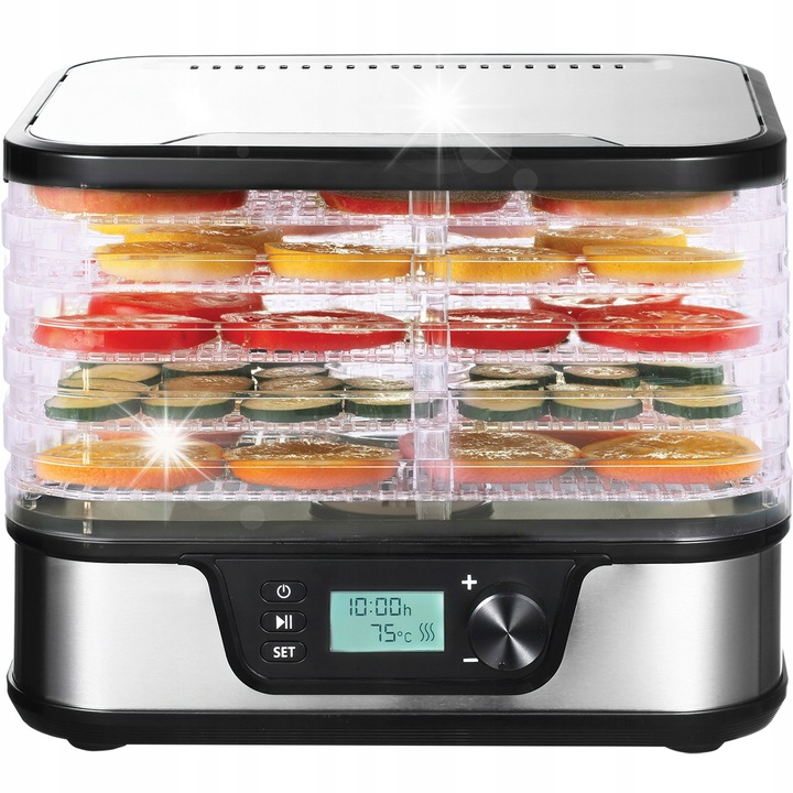 Deshidrator LTC, 5 tavite, 320-380W, negru, 320x265x263mm