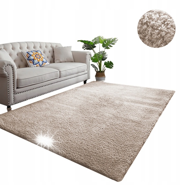 Килим Strado Alpaca 160x220см, бежов, антиалергичен, мек