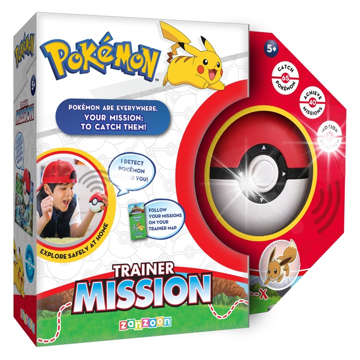 Настолна игра Zanzoon Pokemon Trainer Mission, 65 покемона, 40 мисии, 1 играч, полски език