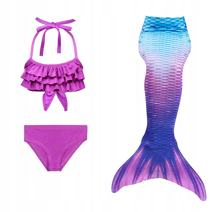 Costum de baie pentru copii, MASTER, sirena, roz, 150 cm, set cu partea de sus si partea de jos