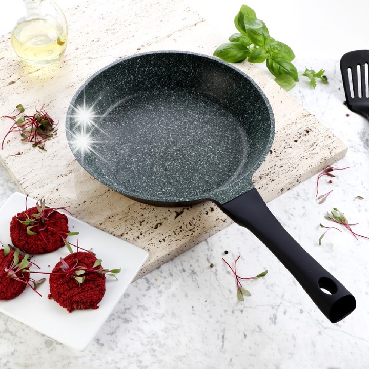 Tiross 2401P serpenyő, alumínium, gránit, 20x3.5cm, indukciós