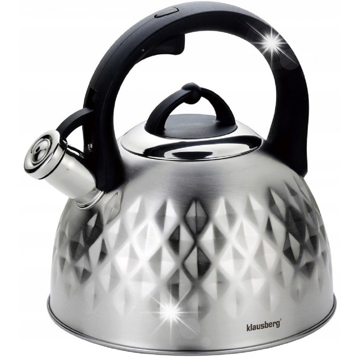 Klausberg 3L teáskanna, rozsdamentes acél, szatén ezüst