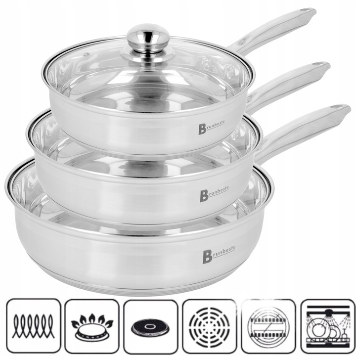 Set tigai din otel inoxidabil Brunbeste cu capace