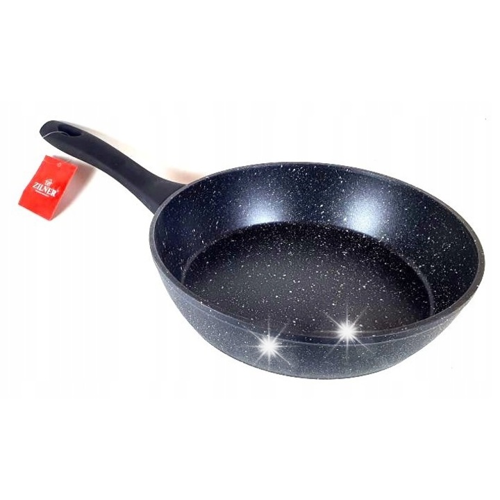 Tigaie adanca Zilner, 28cm, neagra, 3.2L, marmura, non-stick