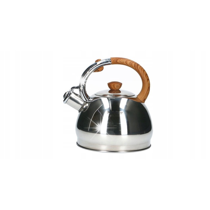 Метален чайник Hoffner 2L, сатен, 22x18см, със свирка