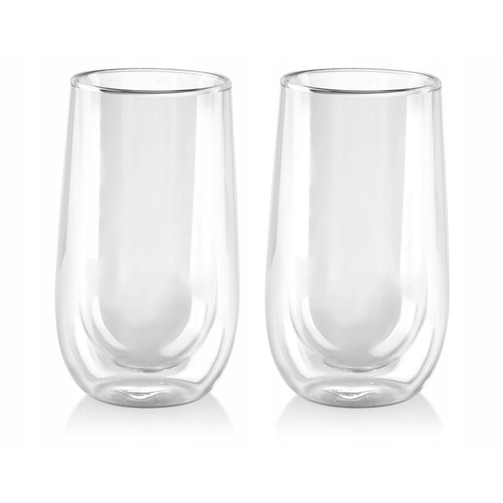 2 db termikus pohár, Affek Design, 400ml, átlátszó, 15x7.5x8.5cm