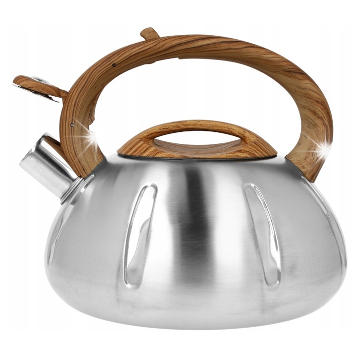 Ceainic Brunbeste 3L din otel inoxidabil, cu capac din plastic, design modern, pentru toate tipurile de plite