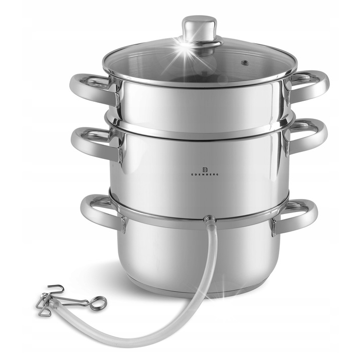Edenberg 5 l-es edény, 2 az 1-ben, inox, 20x11cm, 20x11,5cm, 22x11,8cm