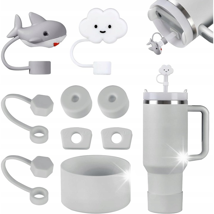 Комплект аксесоари за чаши Stanley, 7 елемента, висококачествен силикон, съвместим с модели от 567 ml, 850 ml и 1,2 l