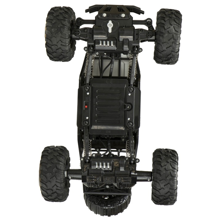 Masinuta RC Rock Crawler 1:12 4WD, negru, set complet, 43x25x25cm