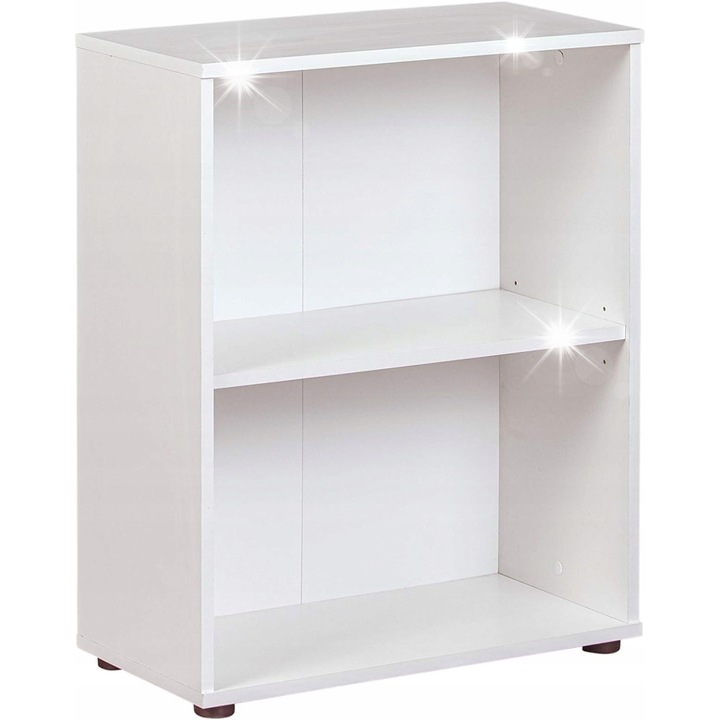 Raft suspendat pentru carti, Inter Link, 2 compartimente, alb, 60x30x75cm