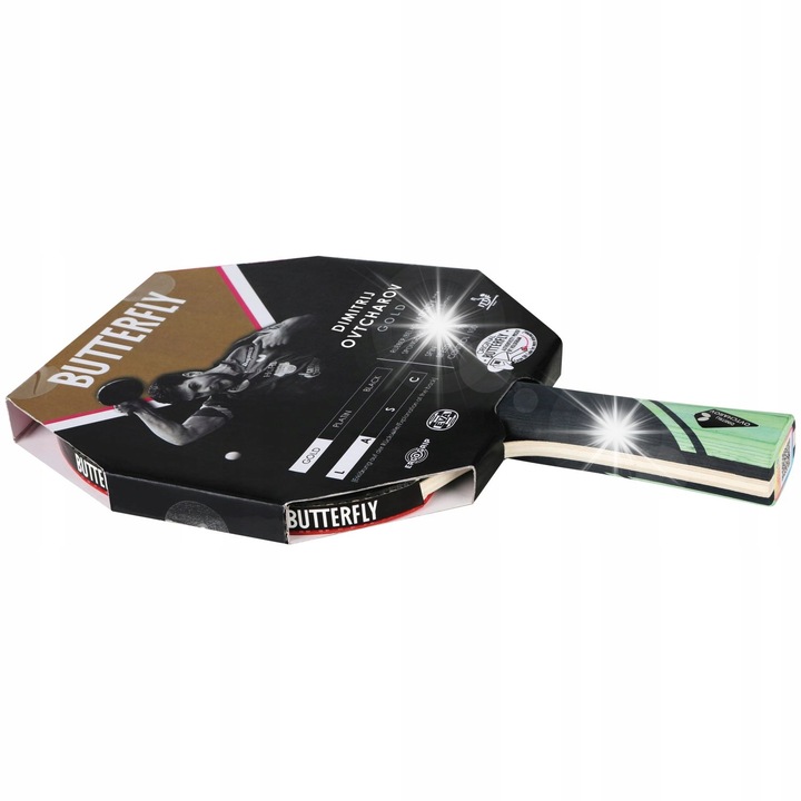 Палитра за тенис на маса Butterfly Ovtcharov Gold, 1.5мм, тегло 168гр, технология Ergo Grip