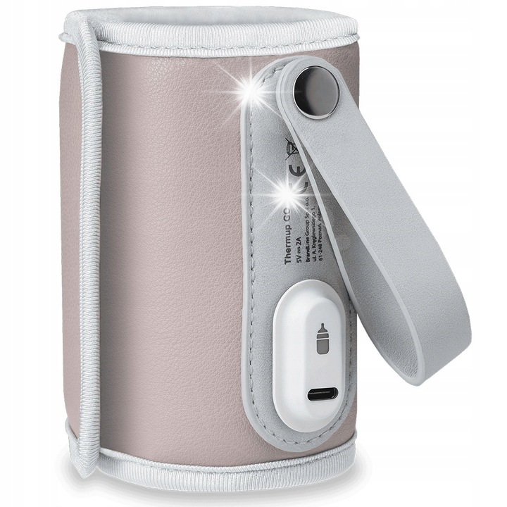 Преносим нагревател за бебешки шишета Lionelo Thermup Go, USB, компактен, без BPA, 0,13 кг