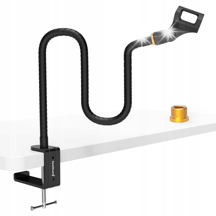 Stativ flexibil pentru microfon ZealSound H19, 360° ajustabil, negru, 48cm