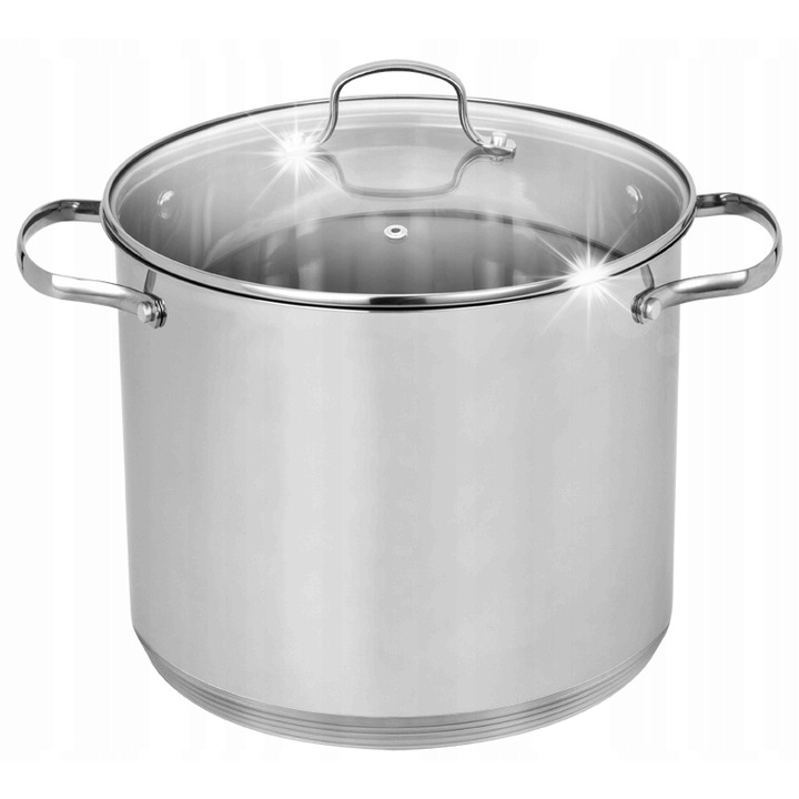 Oala Brunbeste 16L cu capac 30cm, inox, 5 straturi, rezistenta la coroziune, cu manere nituite