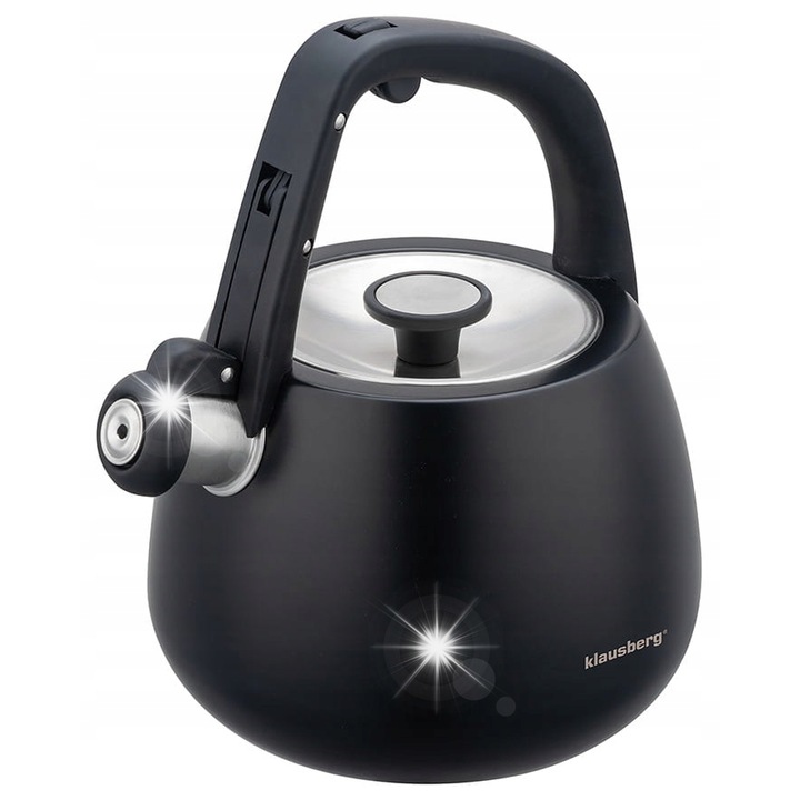 Klausberg rozsdamentes acél teáskanna, 2.5L, indukciós, matt fekete