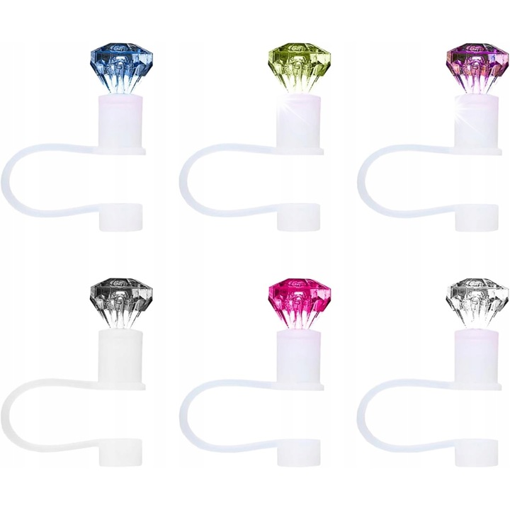 Accesorii pentru bidon Stanley, set 6 bucati, culori variate, 10 mm, reutilizabile, rezistente la apa