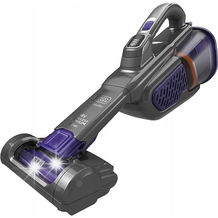 Aspirator portabil, Black & Decker, BHHV520BFP, fara fir, capacitate 700 ml, gri