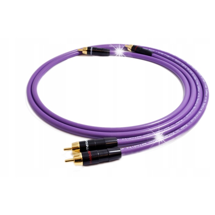 Cablu audio Melodika, Purple Rain MD2R05, 2xRCA - 2xRCA, 0,5m, violet