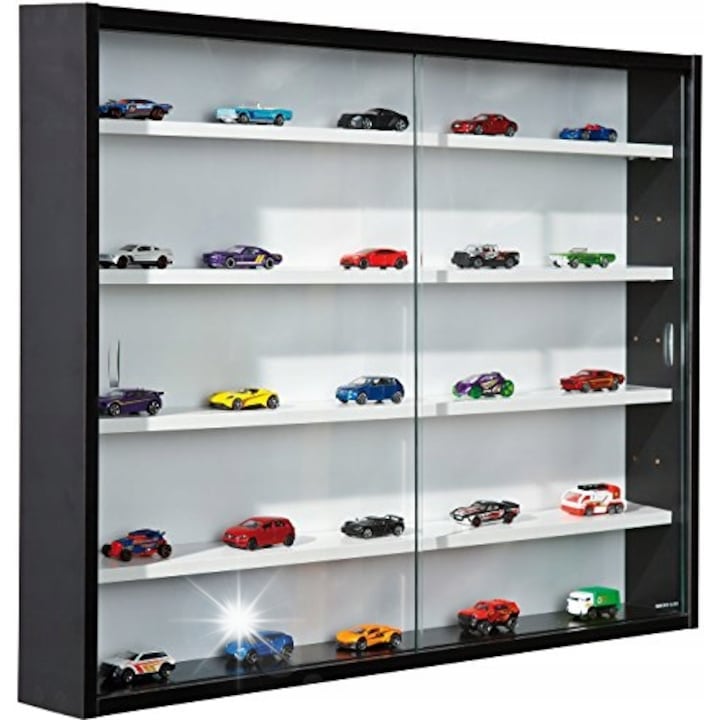 Raft pentru colectioner, Inter Link, alb-negru, 5 polite, 80x60x9,5cm