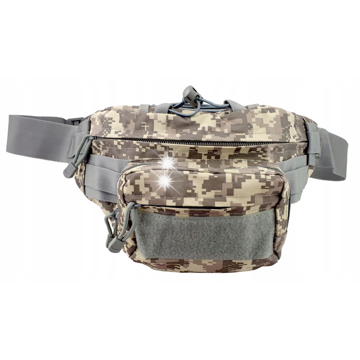 DKM sporttáska, katonai modell, 4 zseb, terepmintás, 27x17x5-12cm