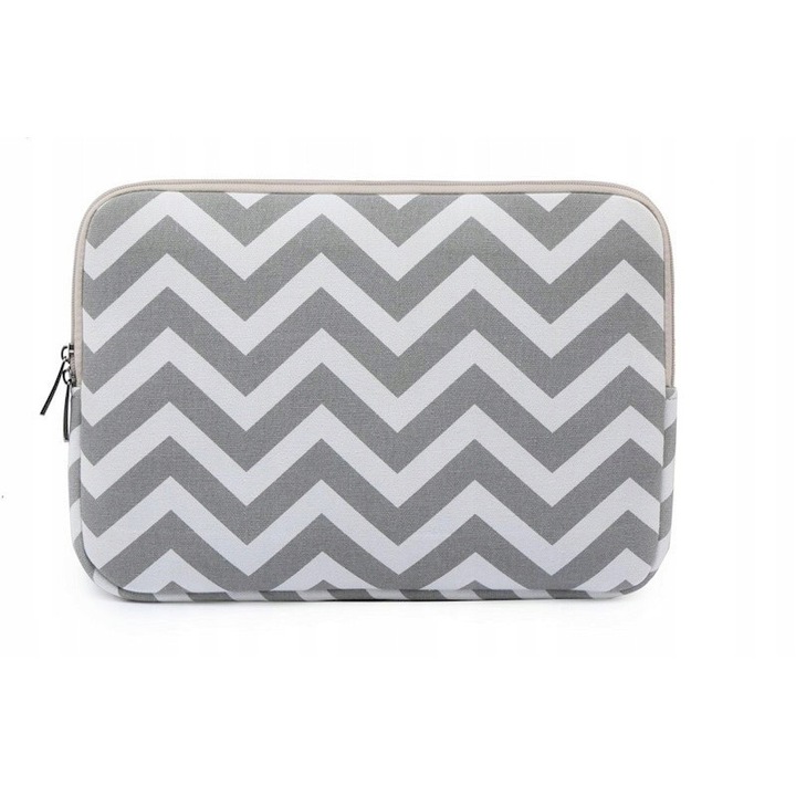 Etui universal pentru laptop, DKM, 13-14 inch, Gri/Alb