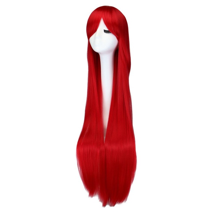 Peruca cosplay DKM, 100 cm, Rosu