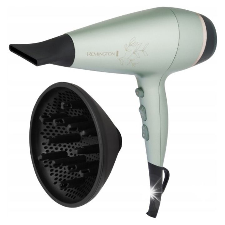 Сешоар Remington AC5860, 2300W, 3 температури, 2 скорости, с йонизация, дифузер, черен