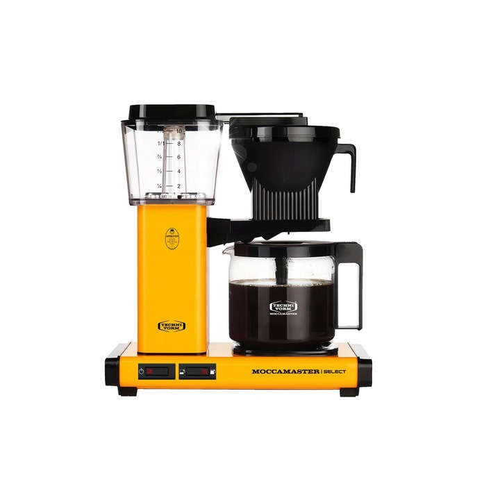 Cafetiera Moccamaster, 1,25L, negru si galben, 1520W, 170x330x360mm