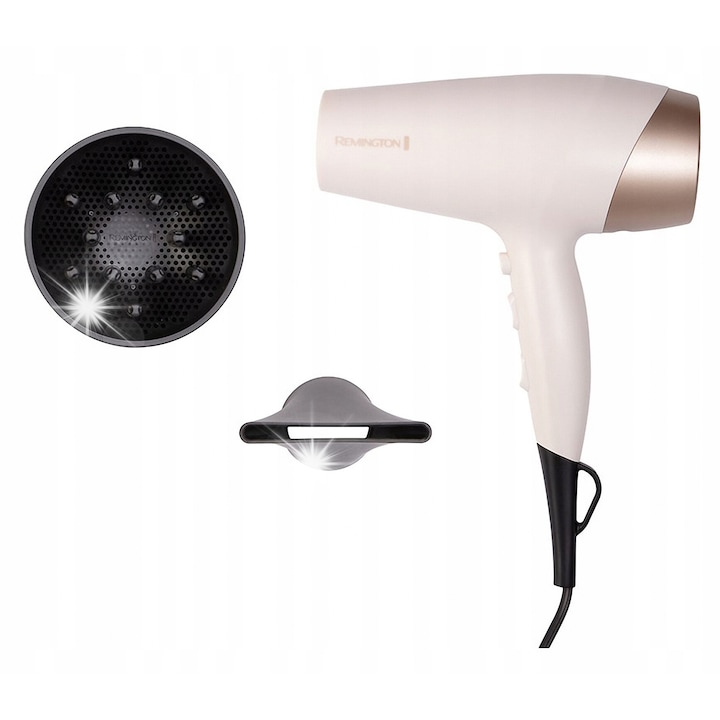 Сешоар Remington D4740, 2200 W, йонна технология, микрогранули с масло от ший, черен