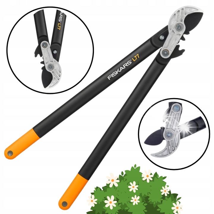 Градински ножици Fiskars L77 PowerGear, 50мм, 686x257мм, FiberComp, противоплъзгащи