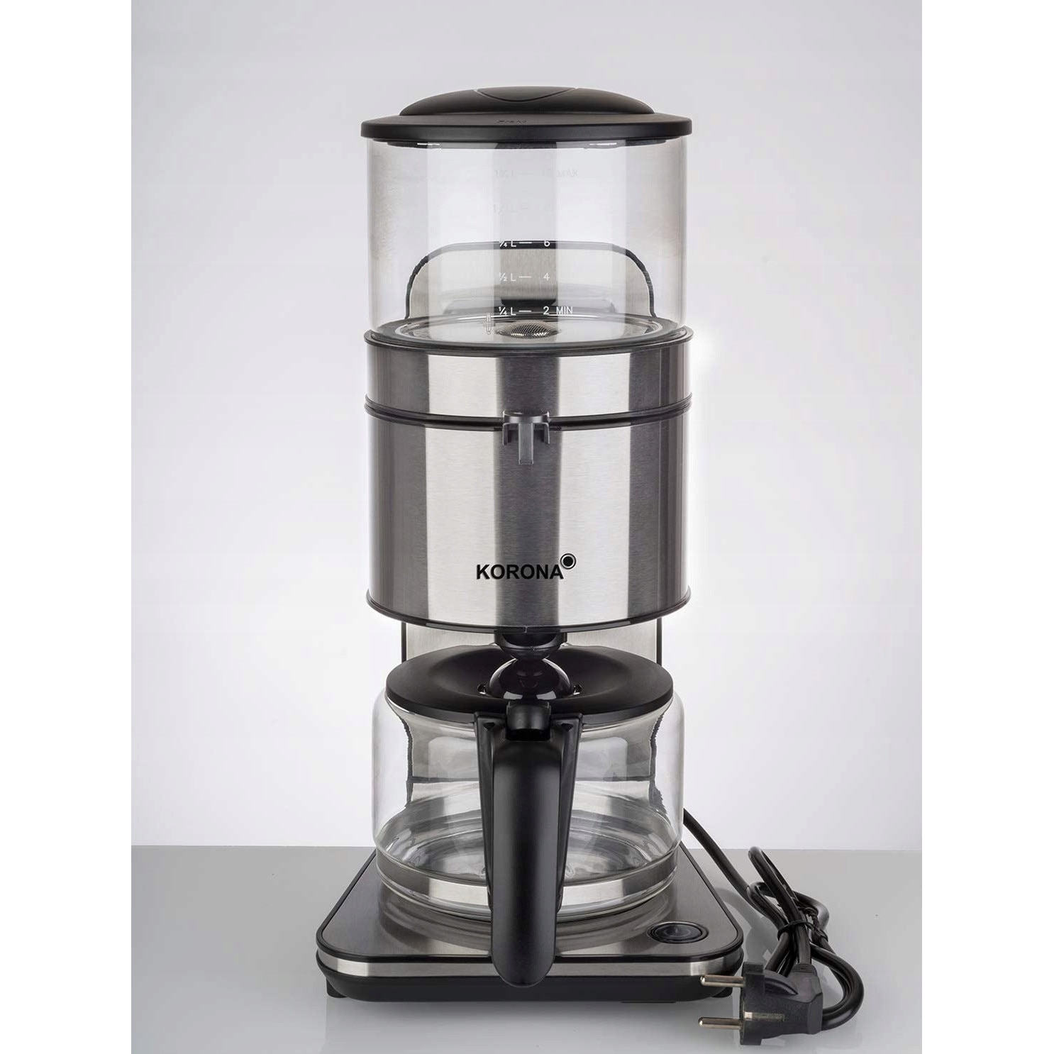 Cafetiera Korona, 1,25L, inox, 1800W, 25x19,5x42,5cm