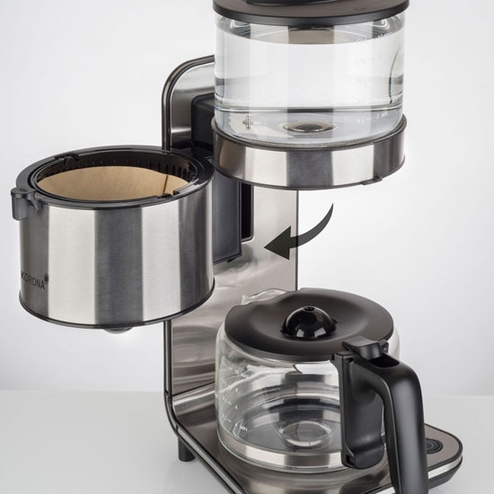 Cafetiera Korona, 1,25L, inox, 1800W, 25x19,5x42,5cm