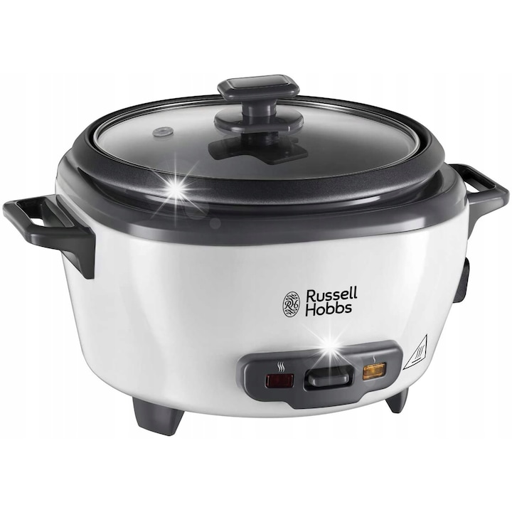 Уред за готвене на ориз, Russell Hobbs, 1200g, 6 порции, бял/сив