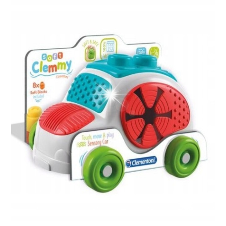 Masinuta senzoriala pentru bebelusi, Clementoni, multicolor, 24x17x15cm