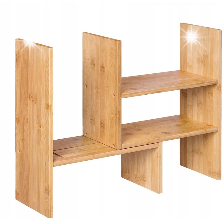 Állítható bambusz fürdőkád tálca, Songmics, 40x33-51x15.7cm