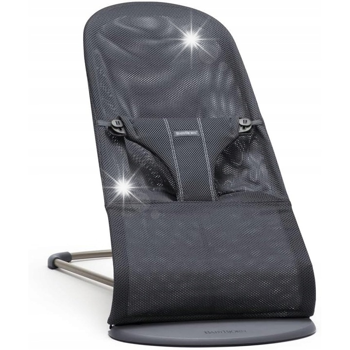 Balansoar Babybjorn Bliss Mesh, 0-2 ani, 3.5-13 kg, 39x79x56cm, antracit