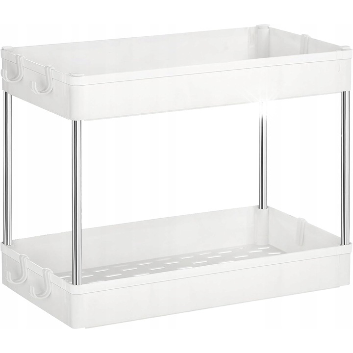 Поставка за почистващи препарати, Songmics, 2 нива, бяла, 40x22x31см