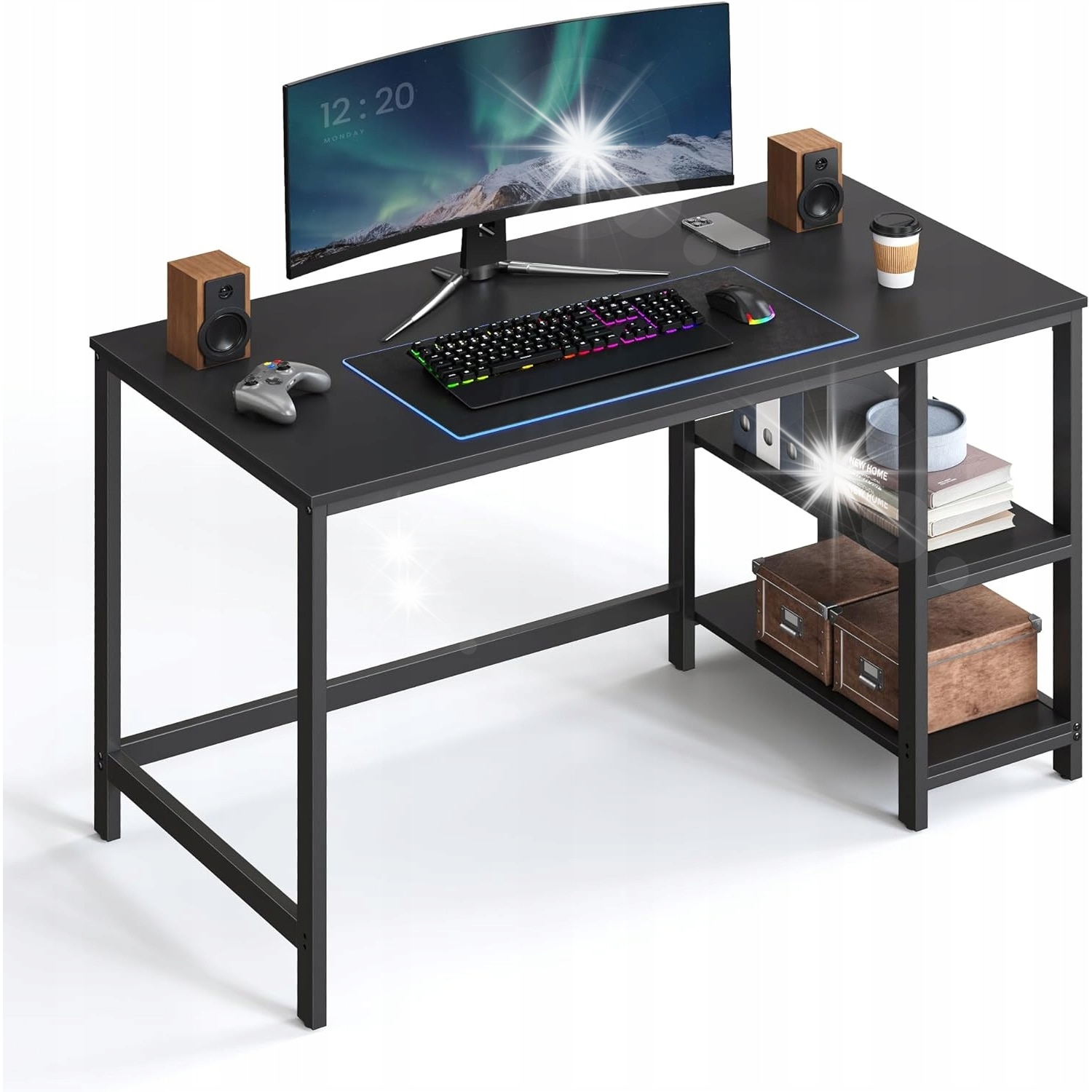 Birou Computer Birou computer, Vasagle, stil industrial vintage, 120x60x75 cm, cu ...