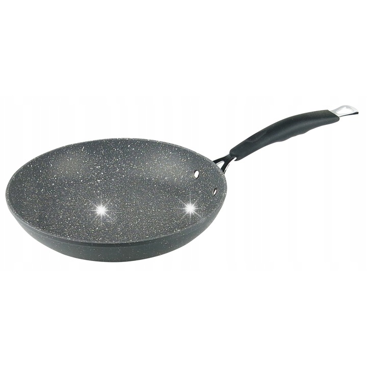 Rossner alumínium gránit márvány serpenyő, 26cm, tapadásmentes, szilikon fogantyú